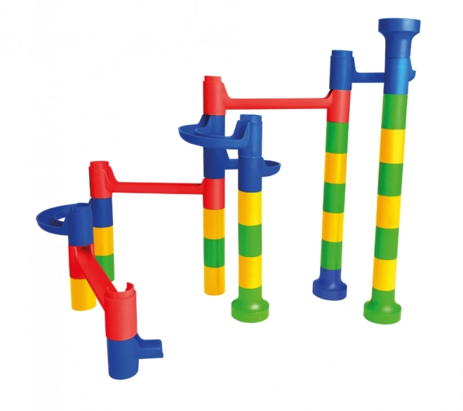 Colorful Marble Run Set with 34 Pieces and 10 Marbles