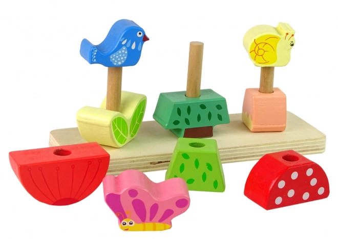 Wooden Puzzle Blocks Flower Butterfly Bird