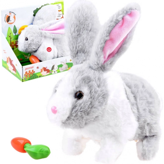 Interactive Bunny Toy with Carrot – gray