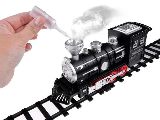 Steam Train Set with Tracks and Cars