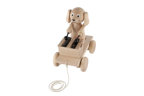 Pull Along Wooden Dog with Xylophone Toy