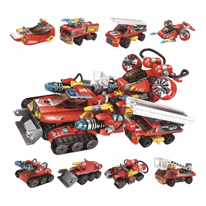 Qman Fire Rescue Building Set 8-in-1