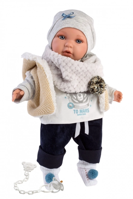 Realistic ENZO Doll with Sounds and Soft Cloth Body - 42 cm