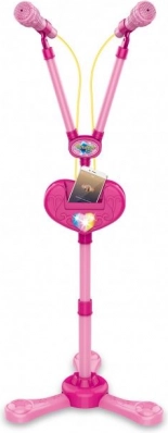 PLEJO Stand with Two Microphones Pink
