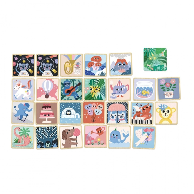 Vilac wooden memory game cheerful animals