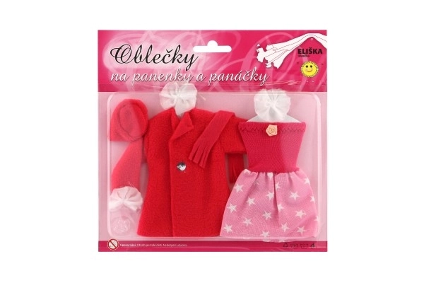 Doll Dress Set with Coat and Hat