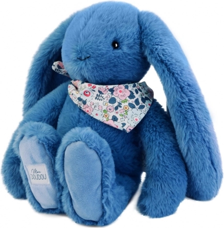 Plush bunny with blue scarf 35 cm