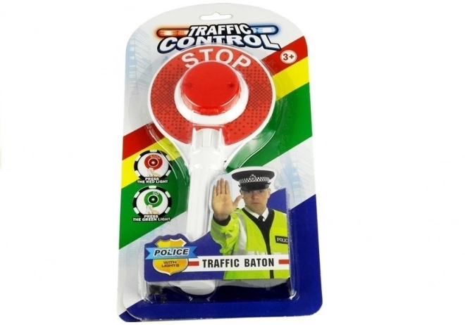 Light-Up Double-Sided Police Traffic Sign Toy