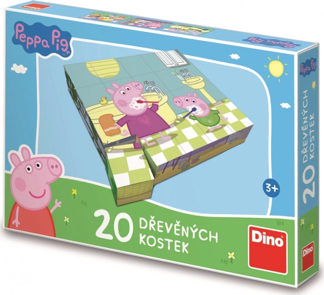 Peppa Pig Wooden Picture Cubes - Fun Day