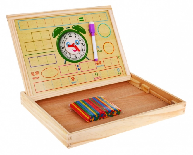 Wooden Magnetic Learning Board with Accessories for Children 3+