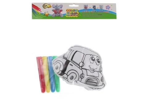 Colorable Toy Car with Markers