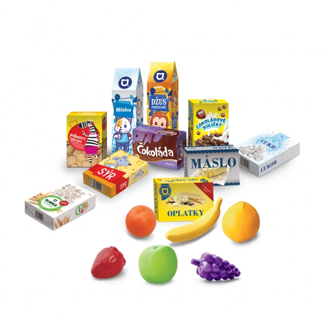 MINI MAGASIN - panier avec accessoires et apprentissage des achats - bleu