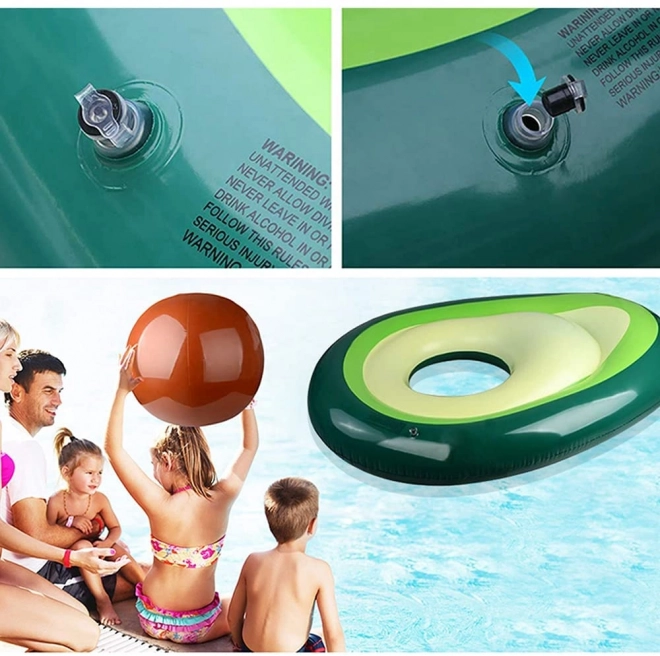 Inflatable Avocado Swim Mattress with Seed Ball XL