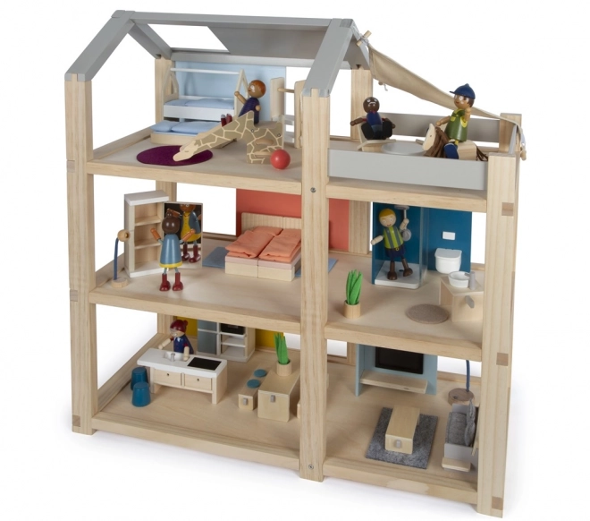 Small Foot Dollhouse with Furniture, Natural