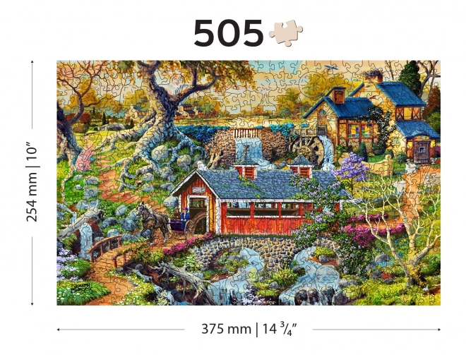 Wooden City Wooden Puzzle Countryside Bridges 2-in-1, 505 Pieces Eco-Friendly