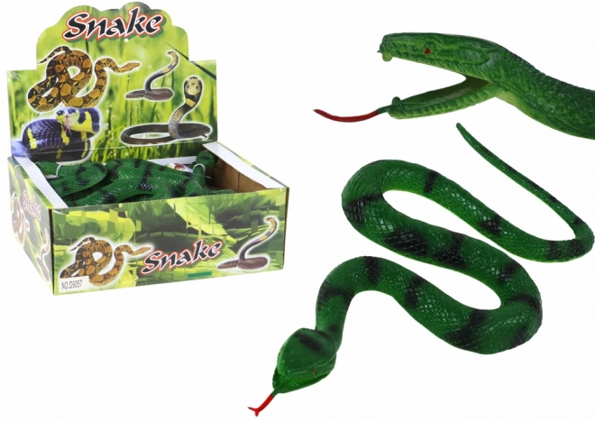 Green Rubber Snake with Black Patches