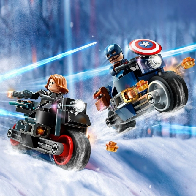 Lego Marvel Black Widow and Captain America Motorcycles