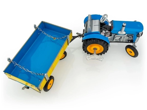 Blue Metal Tractor with Trailer by Kovap