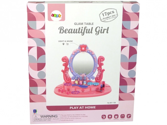 Vanity Set with Mirror and Lights for Girls