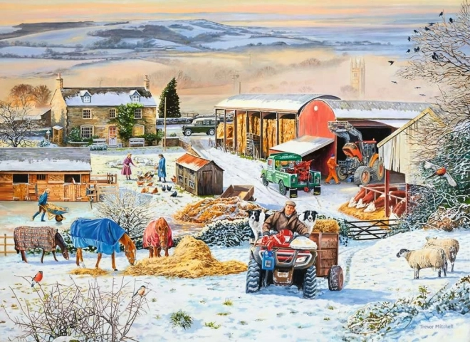 Winter on the Farm 1000 Piece Puzzle