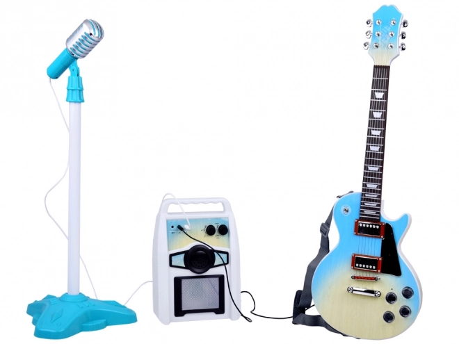 Electric Guitar with Microphone and Amplifier for Kids Karaoke