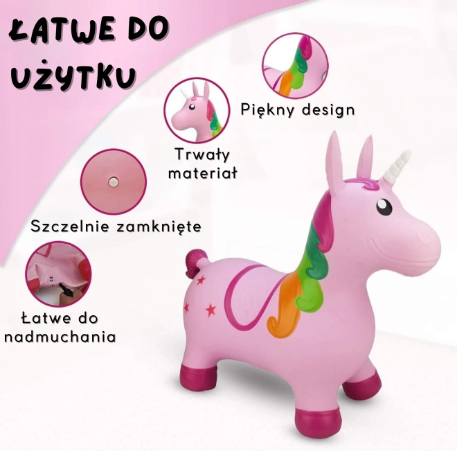 Skakajući jednorog ružičasti Woopie s pumpom
