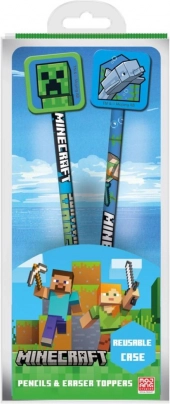 Set de crayons MINECRAFT avec toppers, 2 pièces