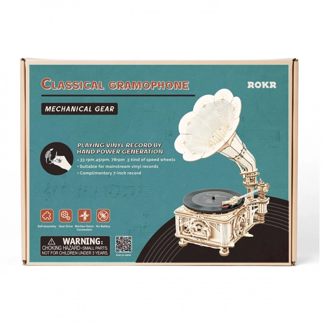 RoboTime 3D Wooden Mechanical Puzzle Gramophone