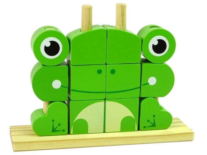 Creative 3D Wooden Frog Puzzle Blocks