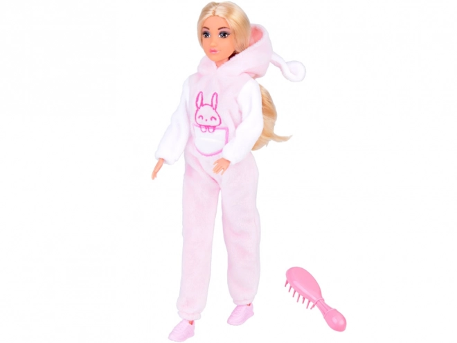 Anlily doll in bunny costume with brush