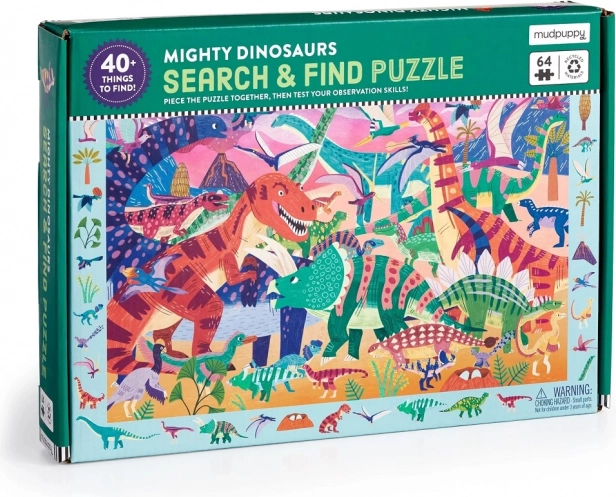 Puslespil Majestætiske Dinosaurer 64 brikker