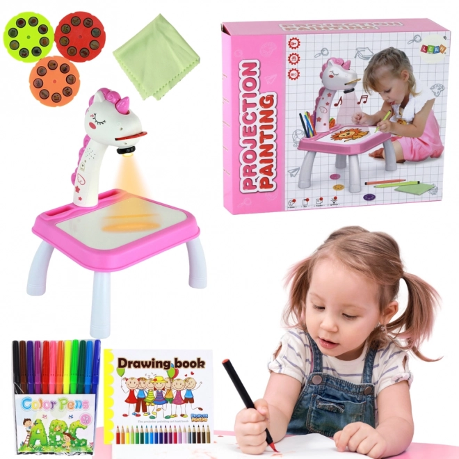 Unicorn Drawing Projector Set with Markers - Pink