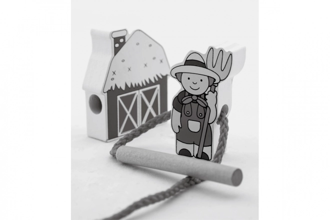 Wooden Farm Lacing Set