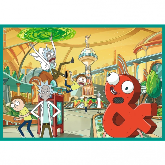 Puzzle 4x250 Rick és Morty játékos világa a Treffeltől