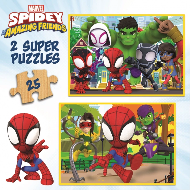 Wooden Puzzle Spider-Man and Friends