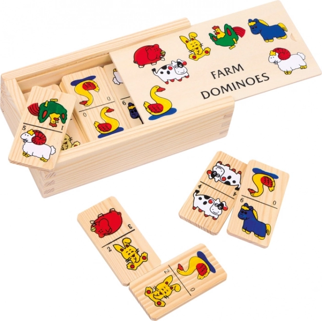 Small Foot Wooden Domino Farm Game