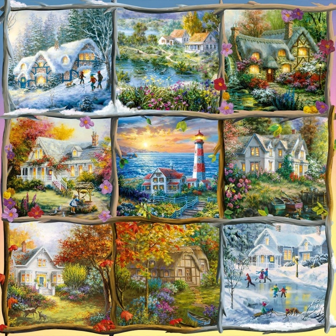 Colorful Four Seasons Collage Puzzle