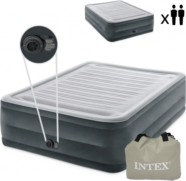 Dvojna napihljiva vzmetnica z električno črpalko 203 × 152 × 56 cm INTEX