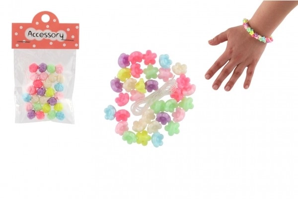 Plastic Bead Flowers with String