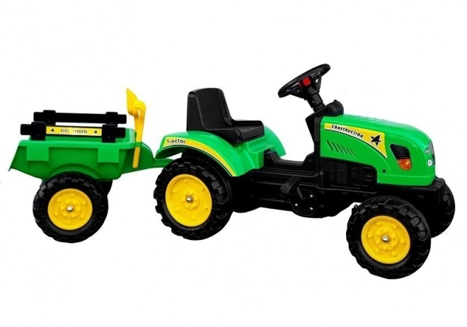 Green Pedal Tractor with Trailer