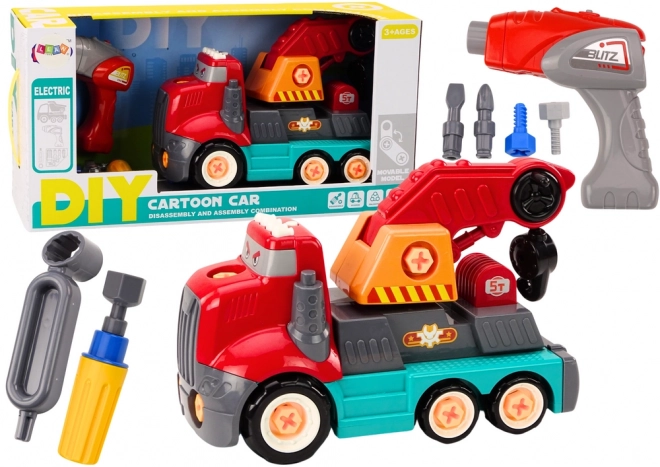 Cartoon Hook Truck DIY Red Crane