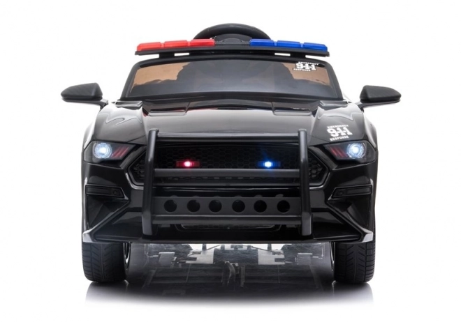 Black Police Battery-Powered Car