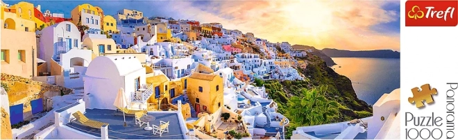 Sunset on Santorini Panorama Puzzle