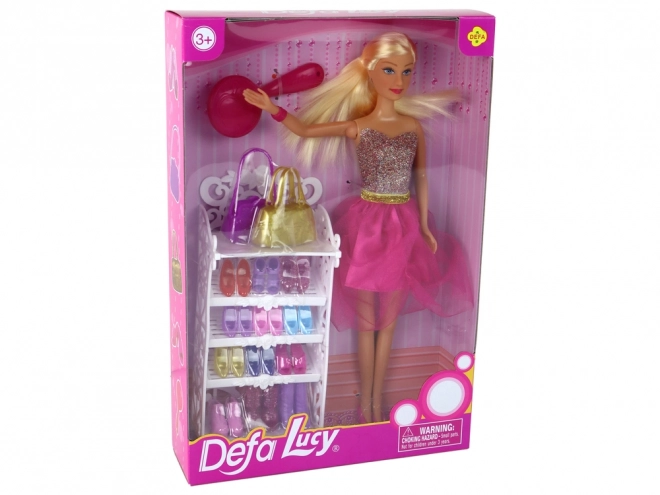 Lucy Doll with Pink Sparkly Dress and Shoe Set