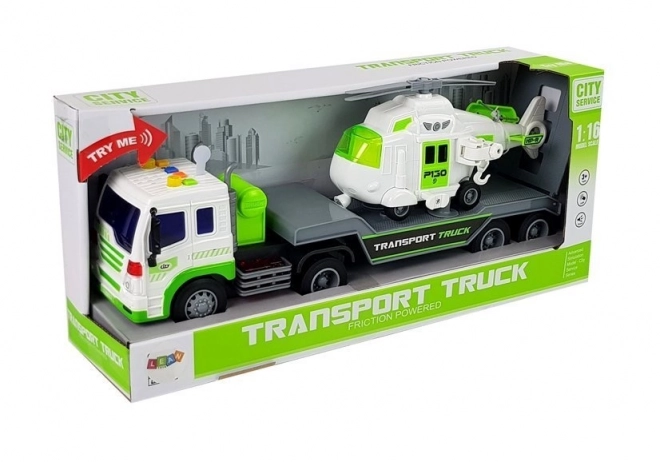 Battery Powered Transport Truck with Helicopter