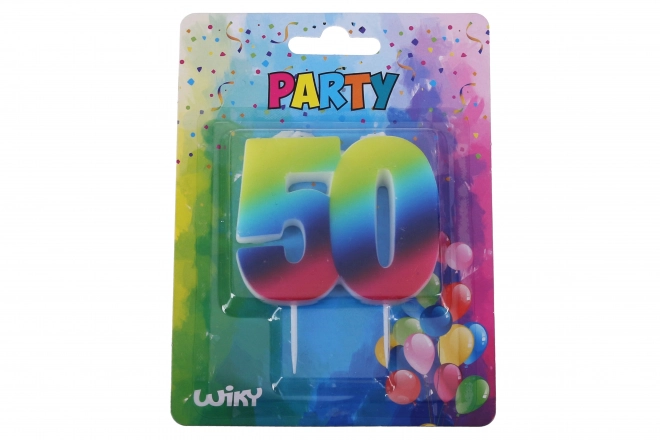 Party Candle Number 50 Rainbow