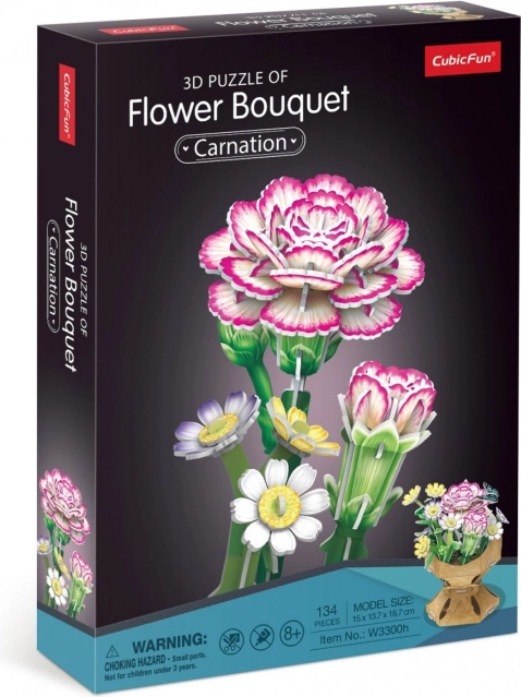 3D Puzzle Flower Bouquet Carnations