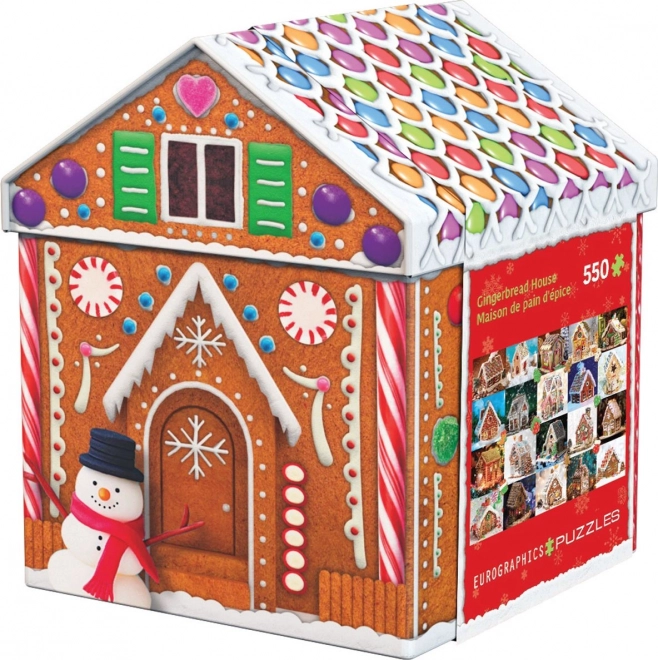 Gingerbread House Puzzle in Tin Box