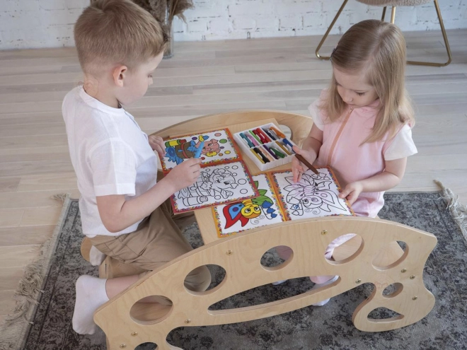 Montessori Rocking Table Natural Wood