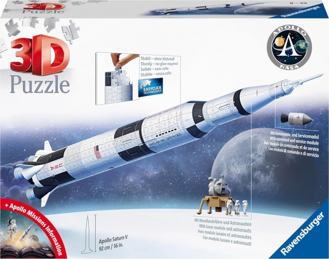 3D Puzzle Apollo Saturn V Space Rocket